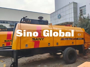 HBT6013 Sany प्रयुक्त ट्रेलर माउंटेड कंक्रीट पंप 90KW S वाल्व प्रकार