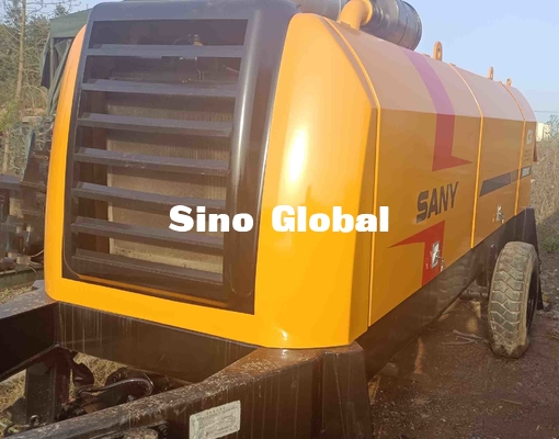 येलो यूज्ड सैनी ट्रेलर माउंटेड कंक्रीट पम्प 180KW HBT8018C