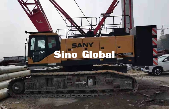 सान्यो SCC1000A 13m 64m बूम लंबाई के साथ 100 टन क्रॉलर क्रेन का इस्तेमाल किया
