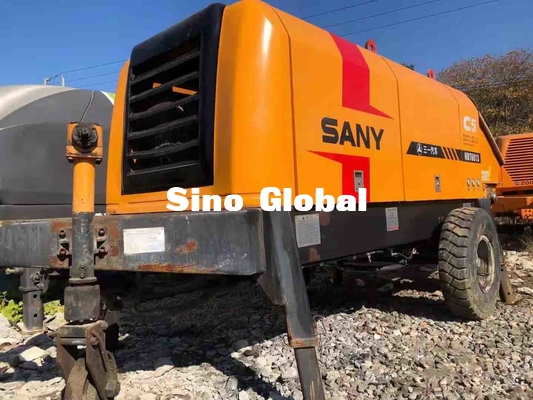 HBT6013 सान्यो प्रयुक्त ट्रेलर माउंटेड कंक्रीट पंप 90KW S वाल्व प्रकार